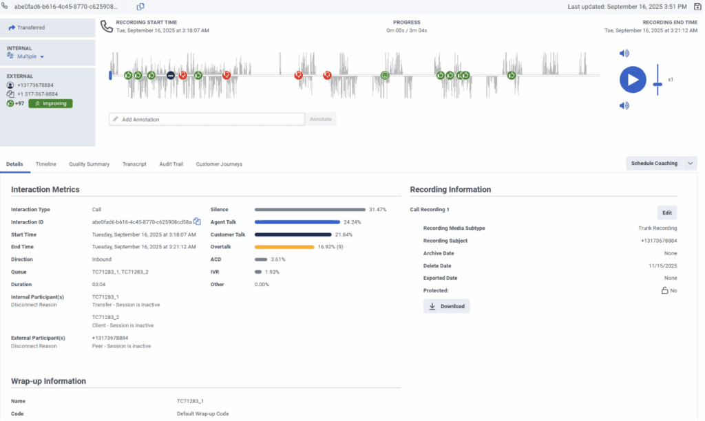 View an interaction's details