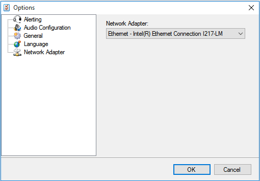 SoftphoneOptionsNetworkAdapter