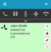 Callback interaction connected