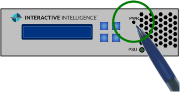 Figure shows power indicator on an Edge Classic appliance