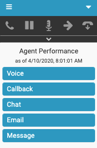 Agent Performance window