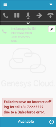 Error message about interaction log failures