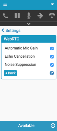 Advanced microphone settings for WebRTC phones