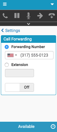 Settings for call forwarding
