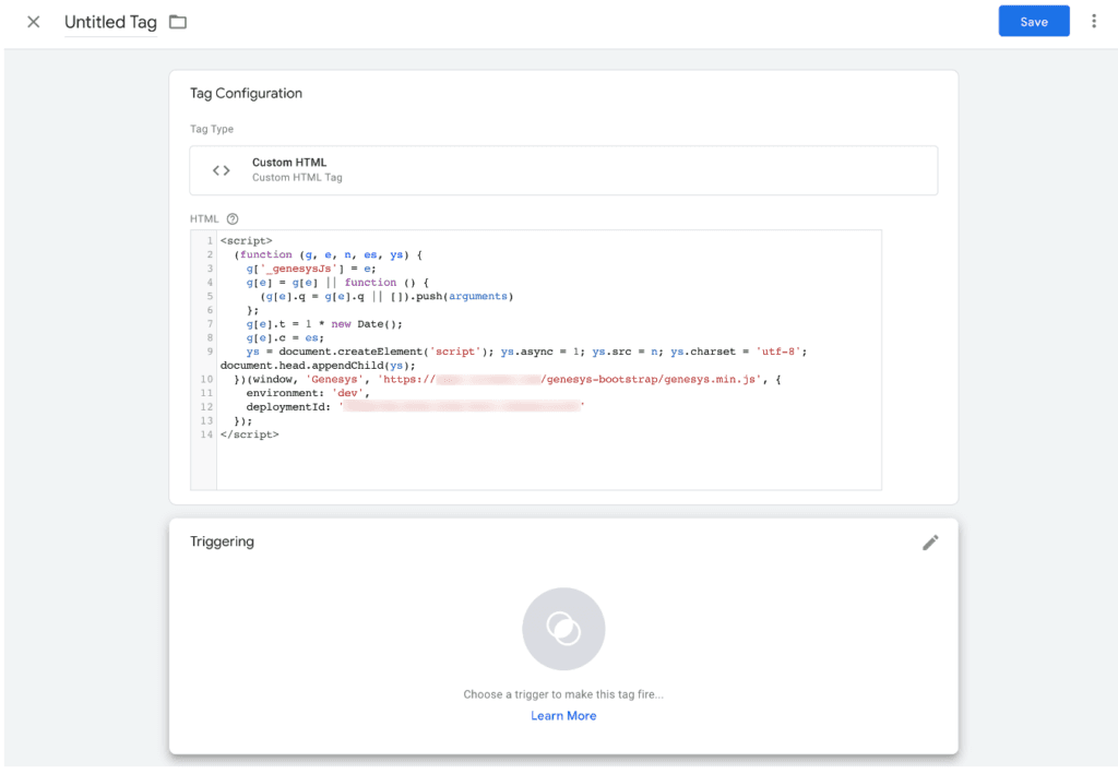 Google tag configuration