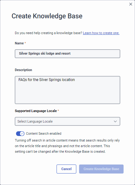 Create a knowledge base