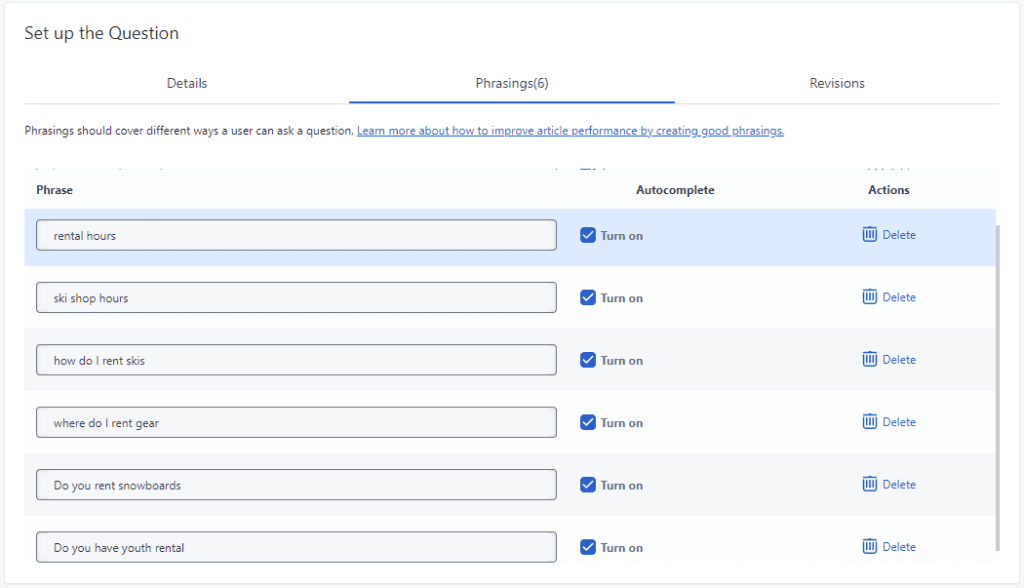 Knowledge V2 Phrasings