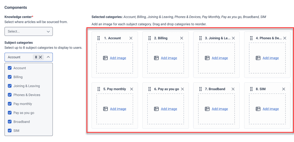 Add image for subject categories