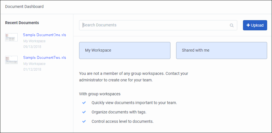 Example of a Document Dashboard