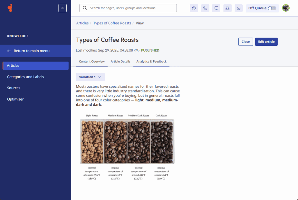 KB preview an article