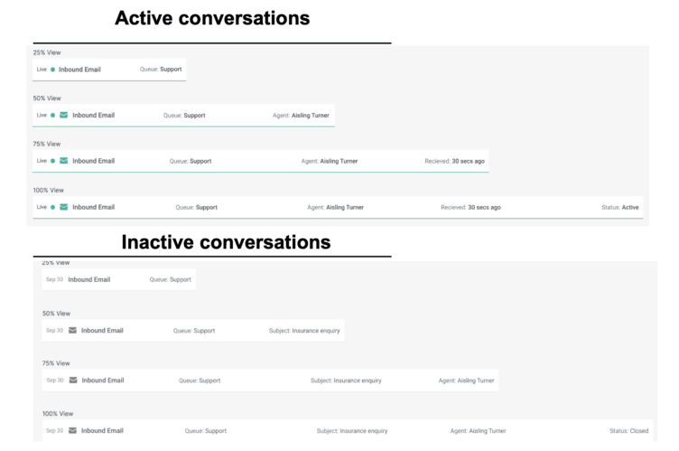 Active and inactive conversations