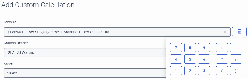 Add custom calculations to performance views