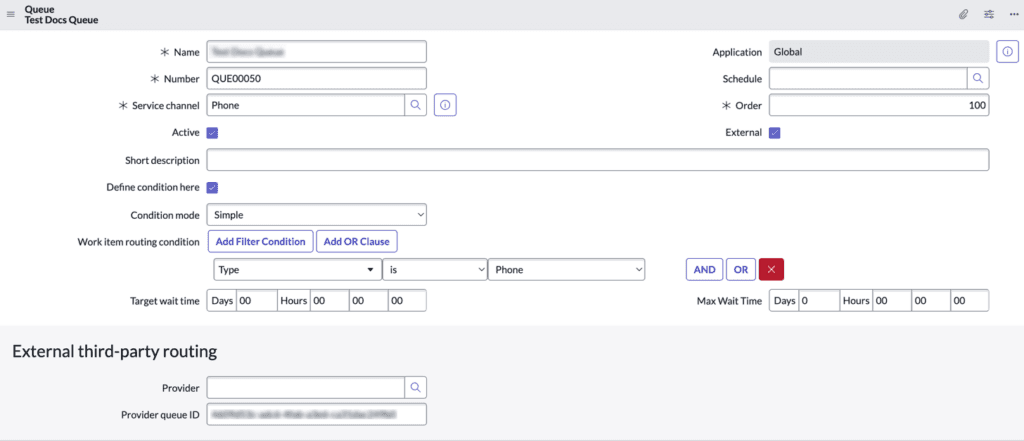 This image is a screenshot of the queue details in ServiceNow UI.