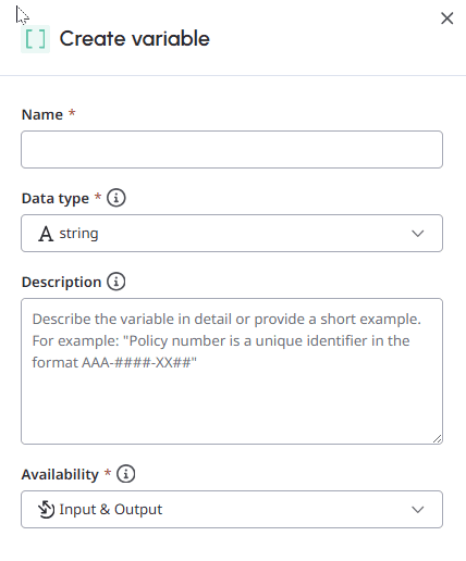Create a guide variable in AI Studio
