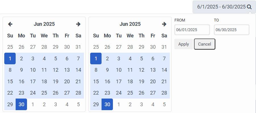 My assigned evaluations view date filter