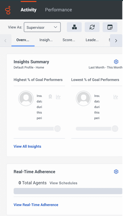 This image is a screenshot of the agent activity component in the ServiceNow UI.