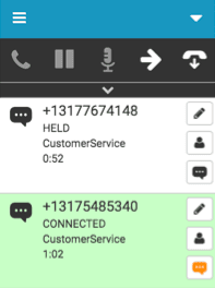 Click to enlarge. SMS icon indicating open message window