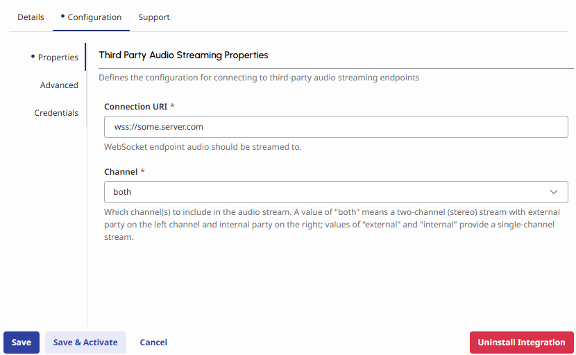 Click to enlarge. Configure AudioHook Monitor Properties