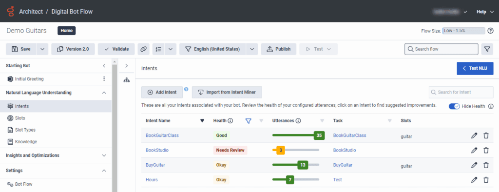 Click to enlarge. Intent Health example statuses