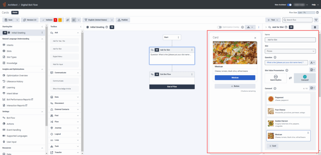 Click to enlarge. Carousel Ask for Slot action