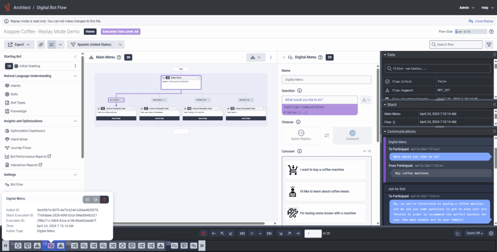 Click to enlarge. Replay mode timeline
