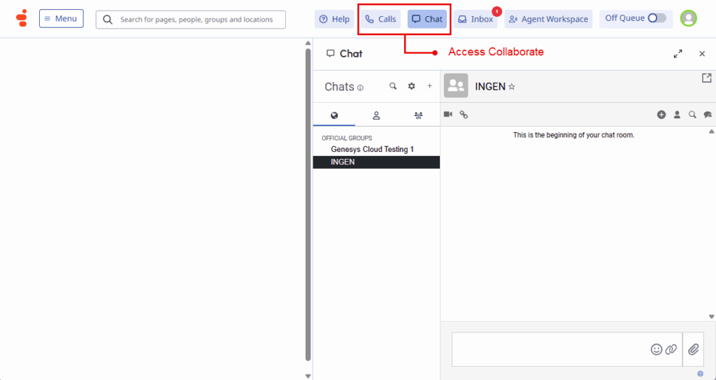 Click to enlarge. New navigation access Collaborate