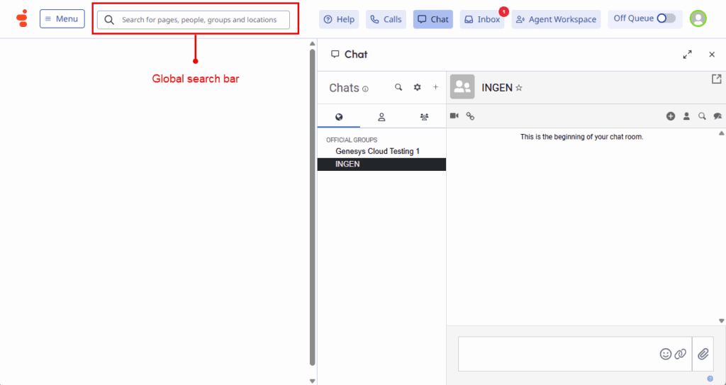 Click to enlarge. New navigation global search