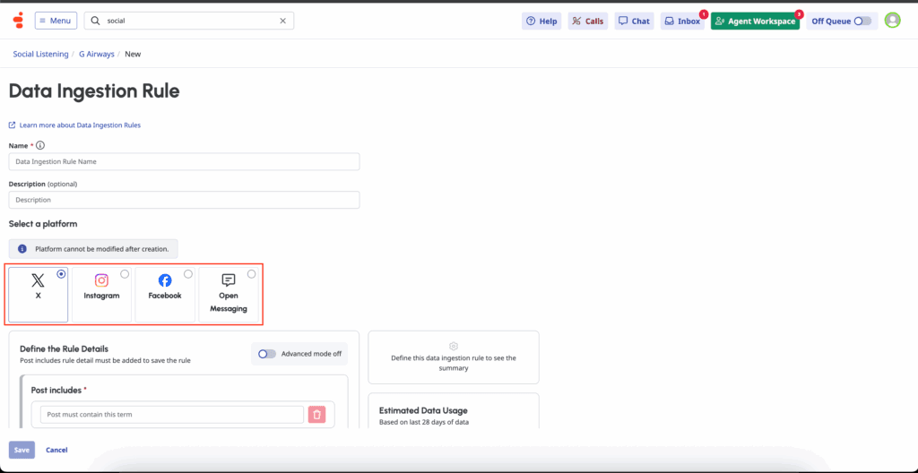 Click to enlarge. Before data ingestion rules section without GBP