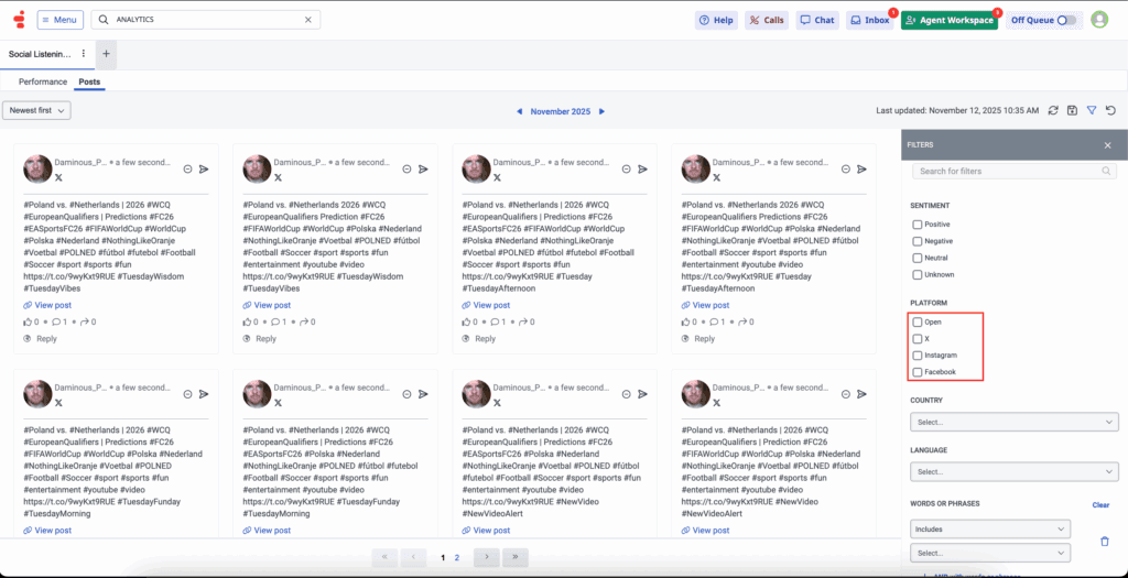 Click to enlarge. Before social posts section without GBP